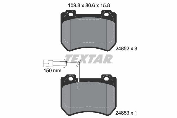 Stabdžių trinkelių rinkinys, diskinis stabdys TEXTAR 2485201