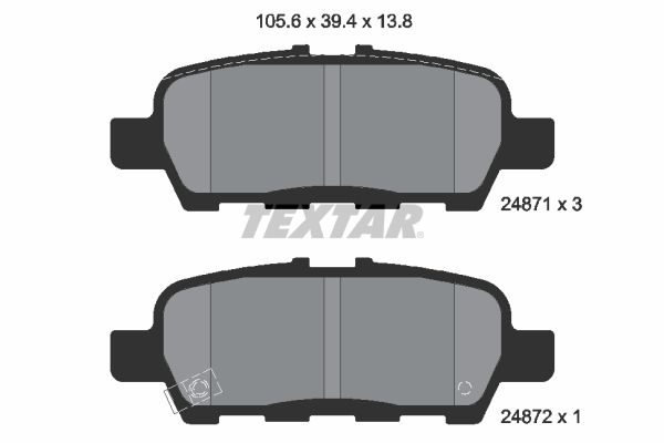 Комплект гальмівних накладок, дискове гальмо TEXTAR 2487101