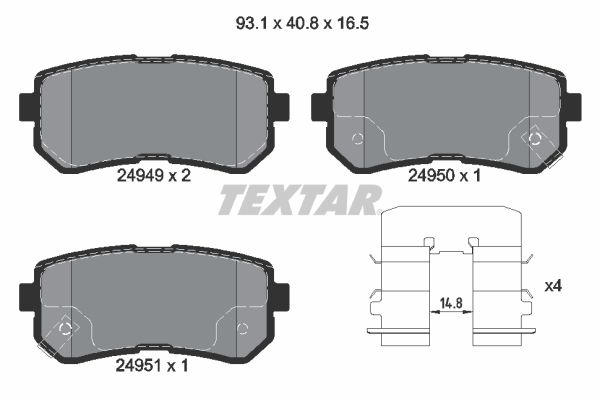 Brake Pad Set, disc brake TEXTAR 2494901