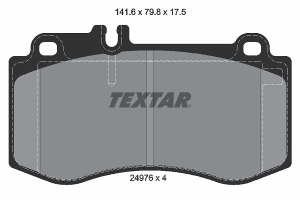 Комплект гальмівних накладок, дискове гальмо TEXTAR 2497601