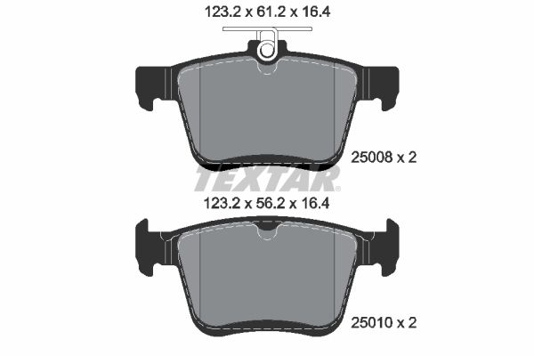 Brake Pad Set, disc brake TEXTAR 2500801