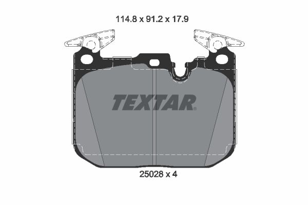 Stabdžių trinkelių rinkinys, diskinis stabdys TEXTAR 2502805