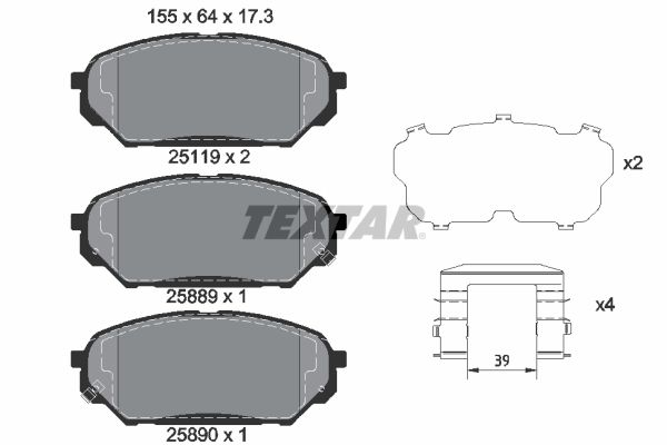 Brake Pad Set, disc brake TEXTAR 2511901