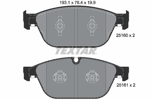 Stabdžių trinkelių rinkinys, diskinis stabdys TEXTAR 2516002
