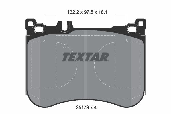 Комплект гальмівних накладок, дискове гальмо TEXTAR 2517901