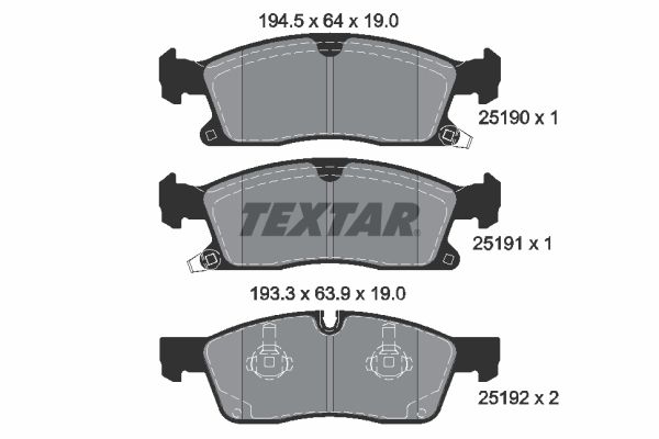 Brake Pad Set, disc brake TEXTAR 2519002