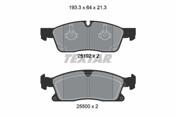 Комплект гальмівних накладок, дискове гальмо TEXTAR 2519202
