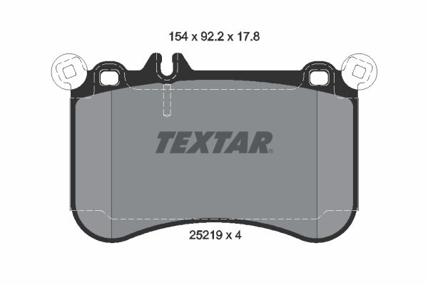 Комплект гальмівних накладок, дискове гальмо TEXTAR 2521901