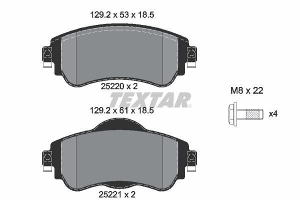 Brake Pad Set, disc brake TEXTAR 2522001