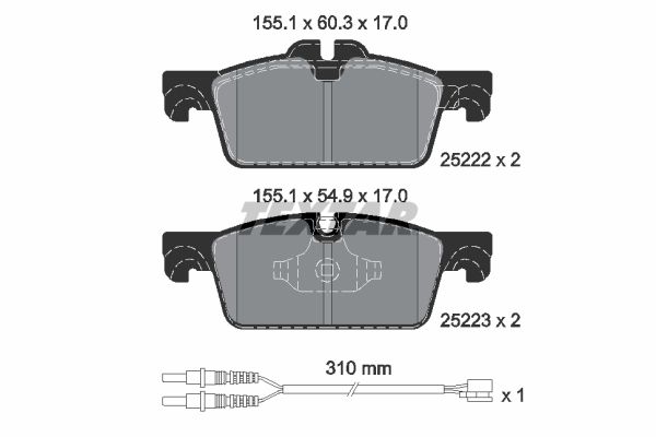 Brake Pad Set, disc brake TEXTAR 2522201