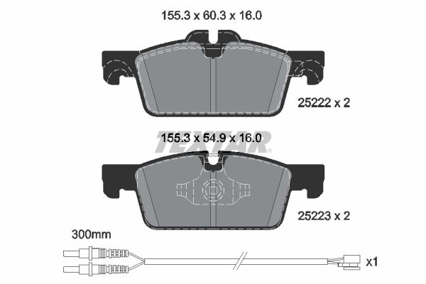 Brake Pad Set, disc brake TEXTAR 2522204