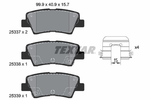 Brake Pad Set, disc brake TEXTAR 2533707