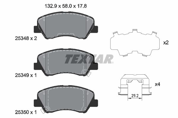 Brake Pad Set, disc brake TEXTAR 2534801