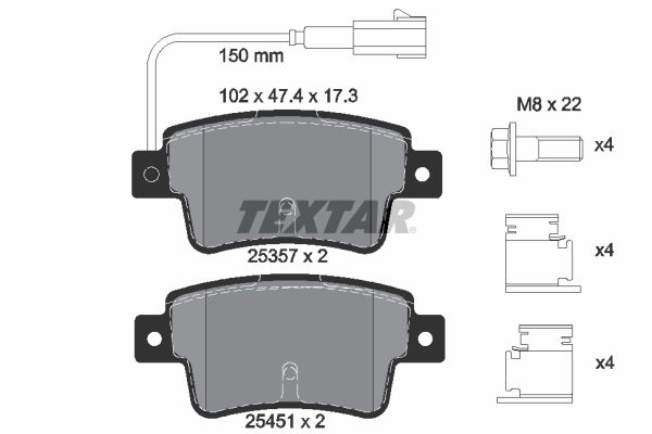 Brake Pad Set, disc brake TEXTAR 2535701