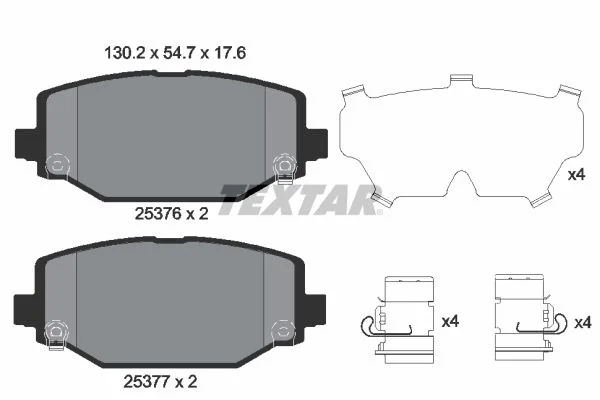 Stabdžių trinkelių rinkinys, diskinis stabdys TEXTAR 2537601
