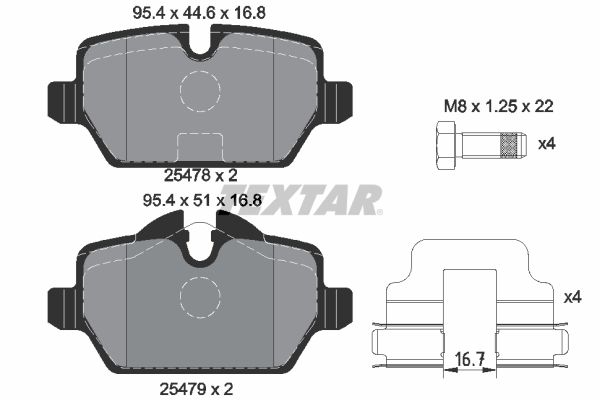 Brake Pad Set, disc brake TEXTAR 2547801