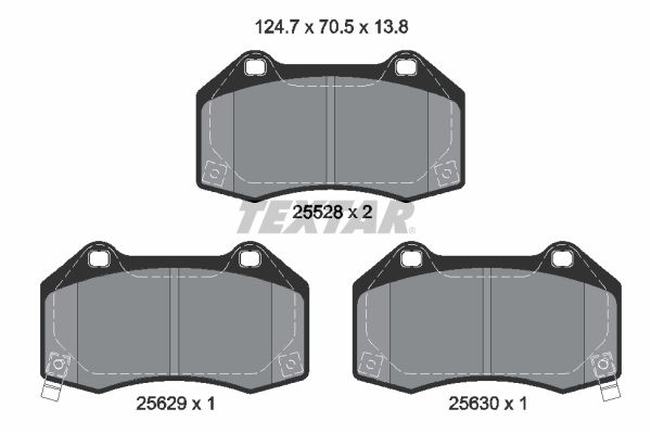 Комплект гальмівних накладок, дискове гальмо TEXTAR 2552803