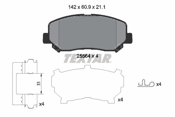 Brake Pad Set, disc brake TEXTAR 2556403