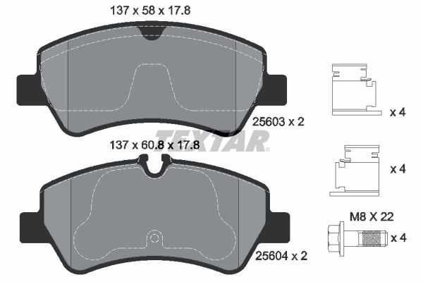 Brake Pad Set, disc brake TEXTAR 2560301