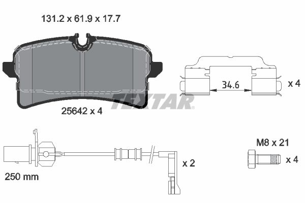 Brake Pad Set, disc brake TEXTAR 2564201