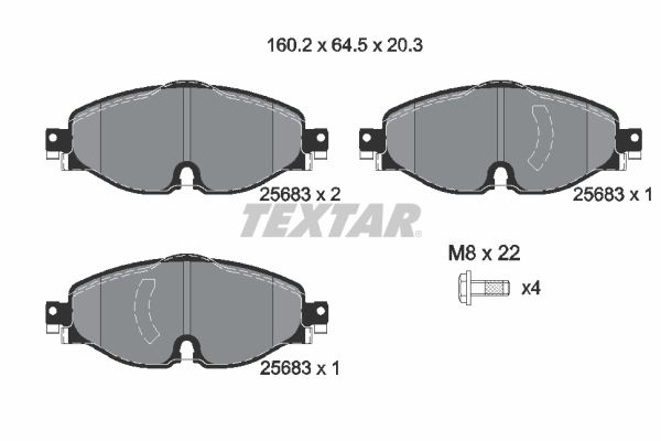 Brake Pad Set, disc brake TEXTAR 2568303