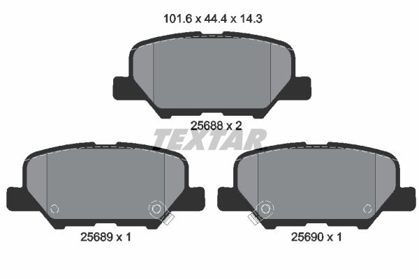 Brake Pad Set, disc brake TEXTAR 2568801