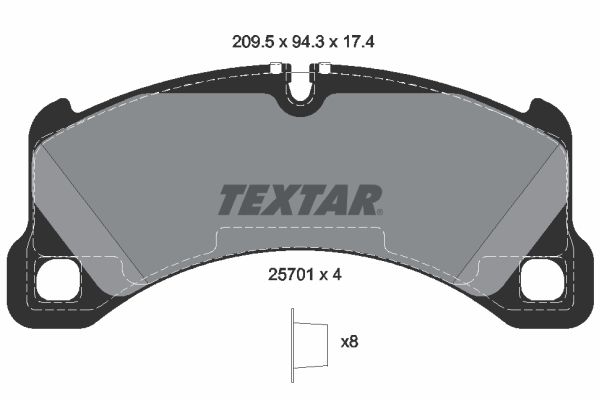 Stabdžių trinkelių rinkinys, diskinis stabdys TEXTAR 2570101