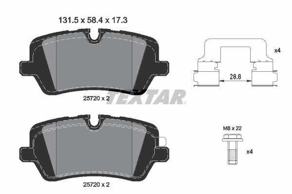 Brake Pad Set, disc brake TEXTAR 2572001