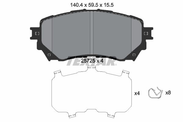 Brake Pad Set, disc brake TEXTAR 2572501