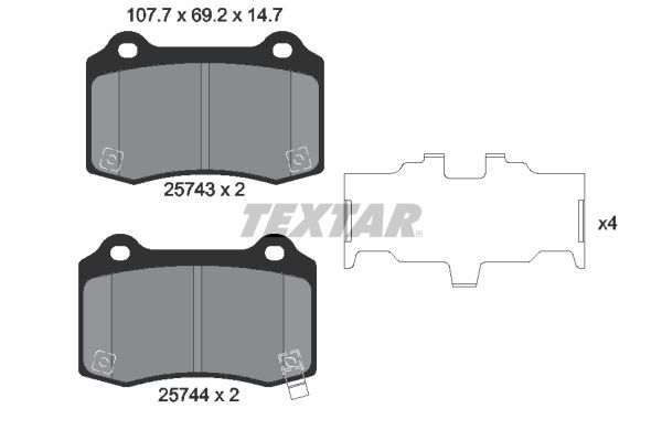 Brake Pad Set, disc brake TEXTAR 2574301