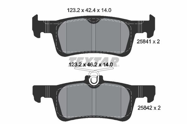 Stabdžių trinkelių rinkinys, diskinis stabdys TEXTAR 2584104