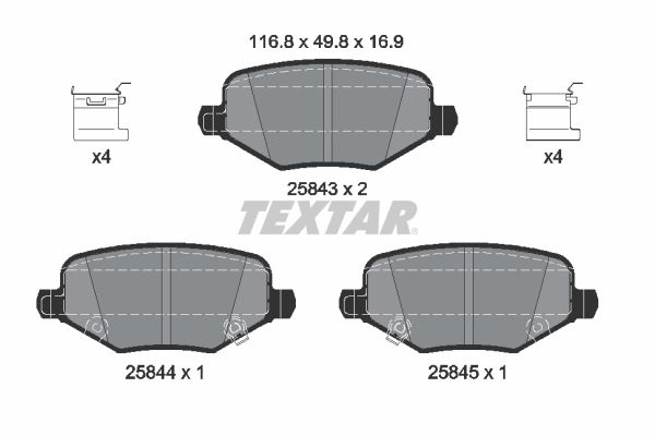 Brake Pad Set, disc brake TEXTAR 2584301