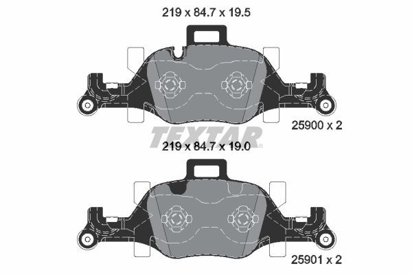 Brake Pad Set, disc brake TEXTAR 2590002