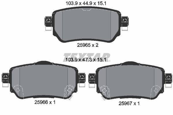 Brake Pad Set, disc brake TEXTAR 2596501