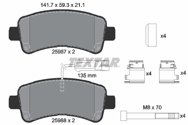 Brake Pad Set, disc brake TEXTAR 2598701