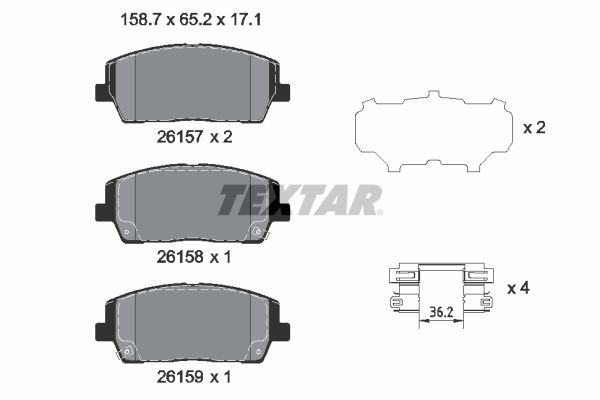 Brake Pad Set, disc brake TEXTAR 2615701