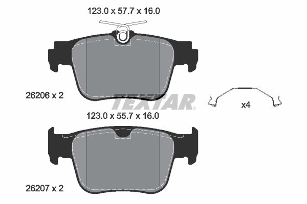 Brake Pad Set, disc brake TEXTAR 2620601