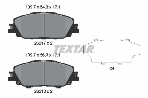 Brake Pad Set, disc brake TEXTAR 2621701