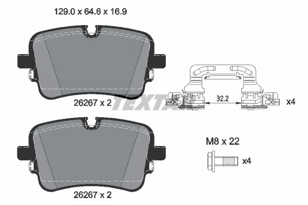 Brake Pad Set, disc brake TEXTAR 2626701