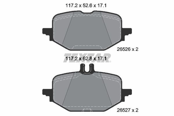 Stabdžių trinkelių rinkinys, diskinis stabdys TEXTAR 2652601