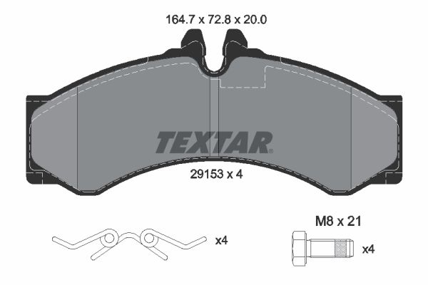 Комплект гальмівних накладок, дискове гальмо TEXTAR 2915301