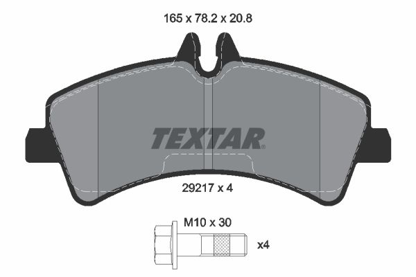 Комплект гальмівних накладок, дискове гальмо TEXTAR 2921702