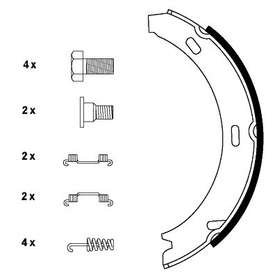 Brake Shoe Set, parking brake TEXTAR 91044500