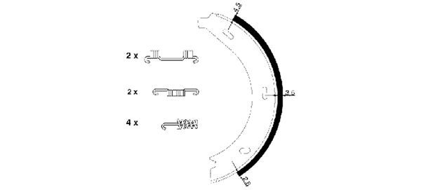 Brake Shoe Set, parking brake TEXTAR 91054600