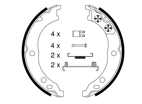 Brake Shoe Set, parking brake TEXTAR 91064800