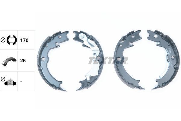 Brake Shoe Set, parking brake TEXTAR 91071000