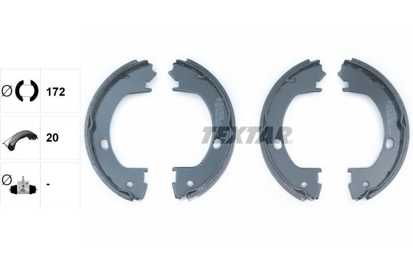 Brake Shoe Set, parking brake TEXTAR 91071900