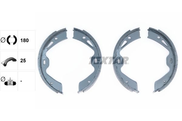 Brake Shoe Set, parking brake TEXTAR 91076700