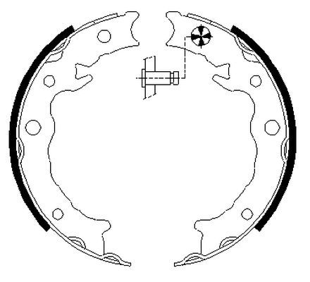 Brake Shoe Set, parking brake TEXTAR 91080500