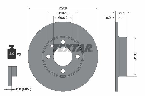 Brake Disc TEXTAR 92009303